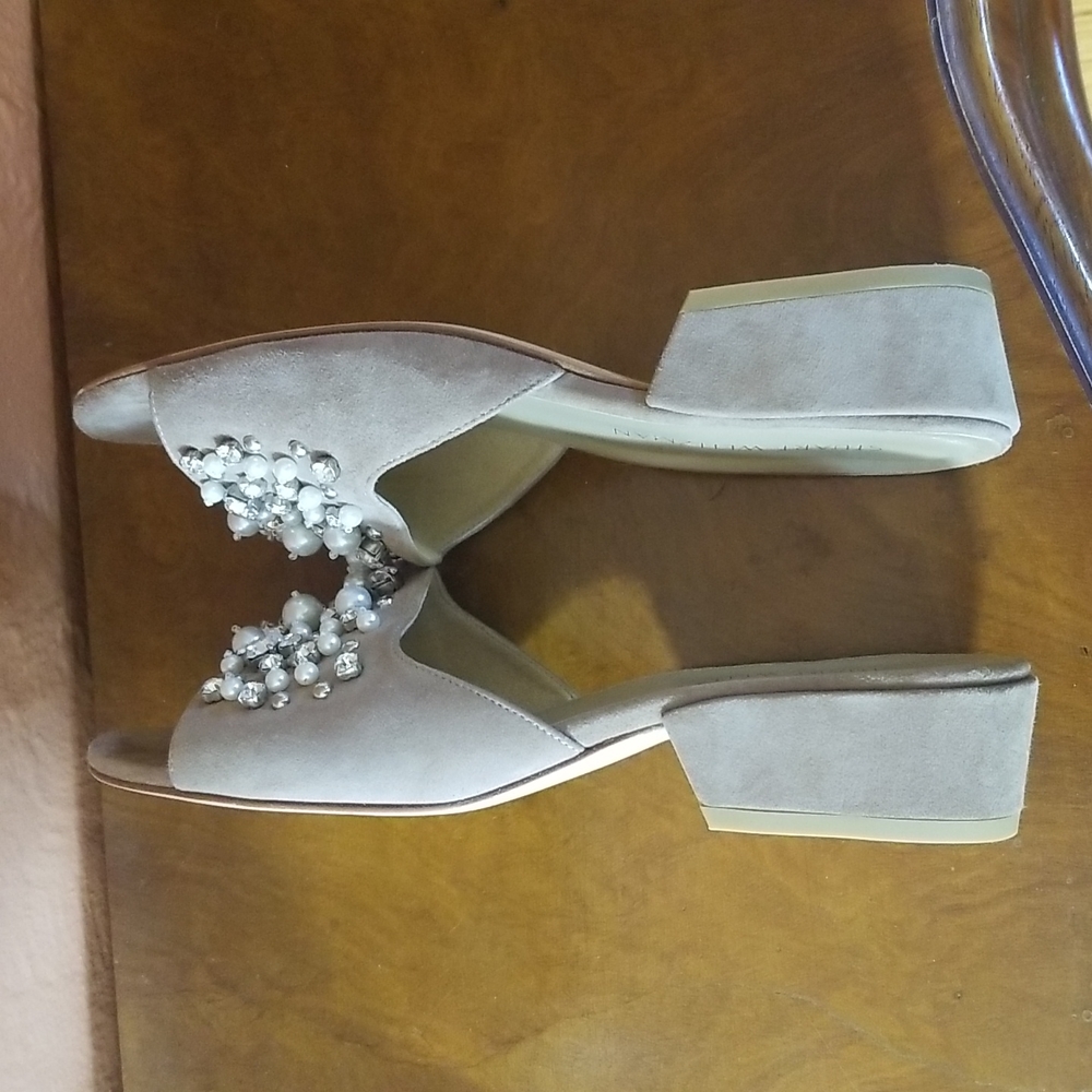 Stuart Weitzman Decorslide Suede Block Heel Slide - image 7